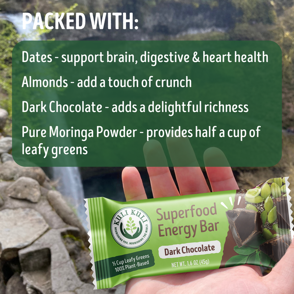Moringa Energy Bar - Dark Chocolate – Kuli Kuli Foods