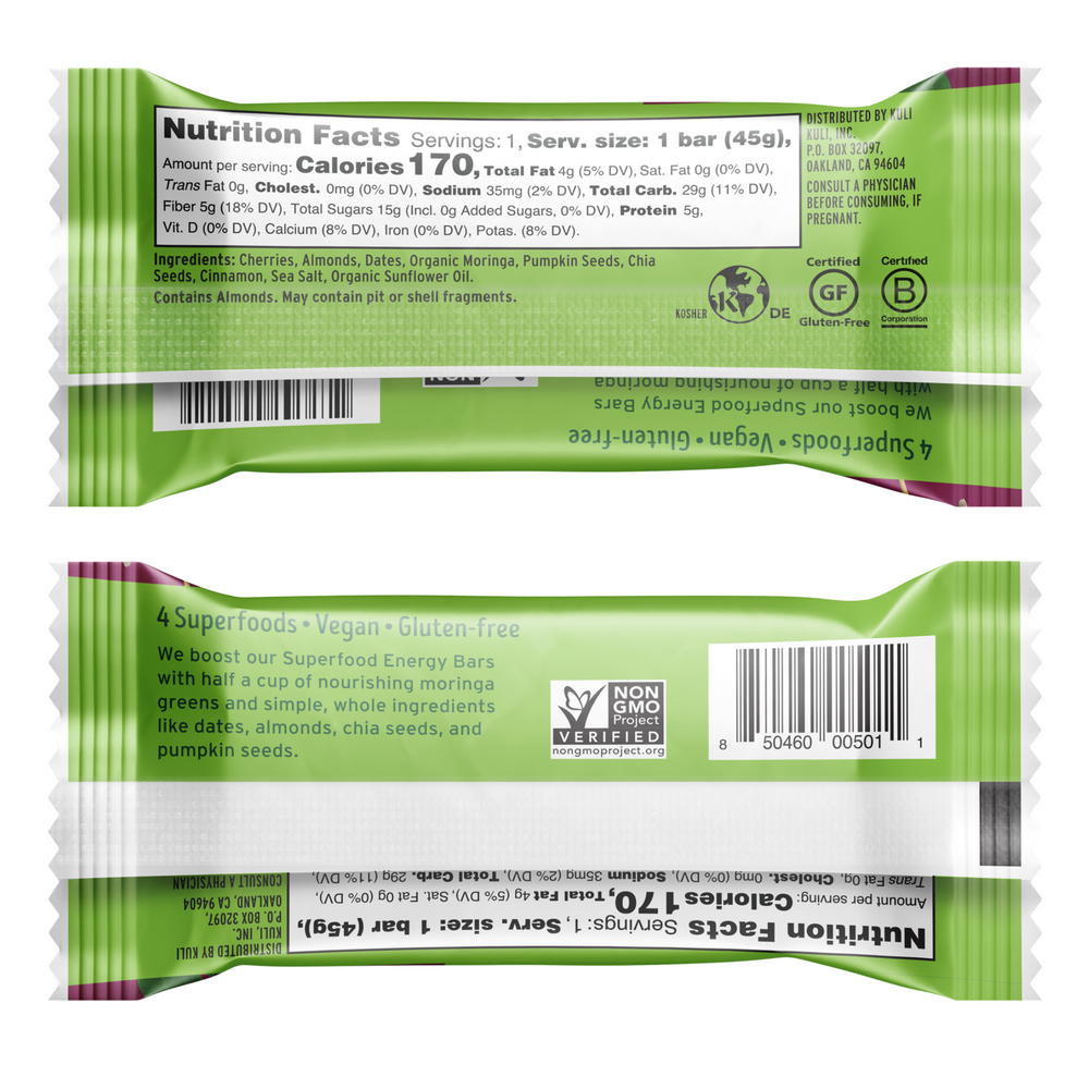 Moringa Energy Bar - Variety Pack