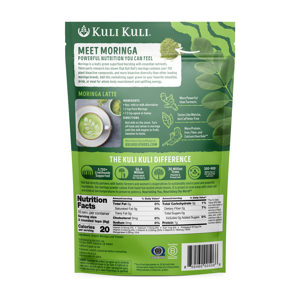 Organic Pure Moringa Powder (7.4 oz)