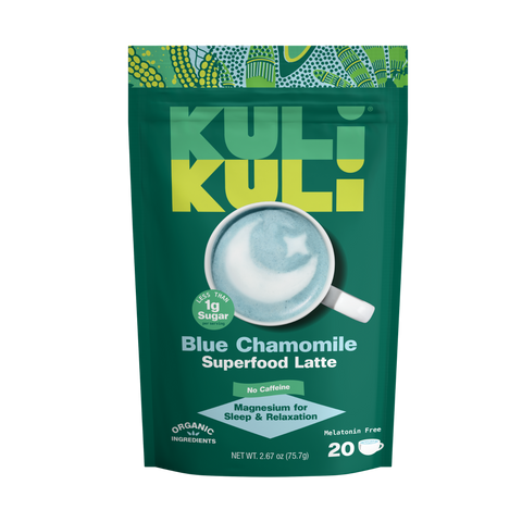 Blue Chamomile Superfood Latte for Sleep and Relaxation