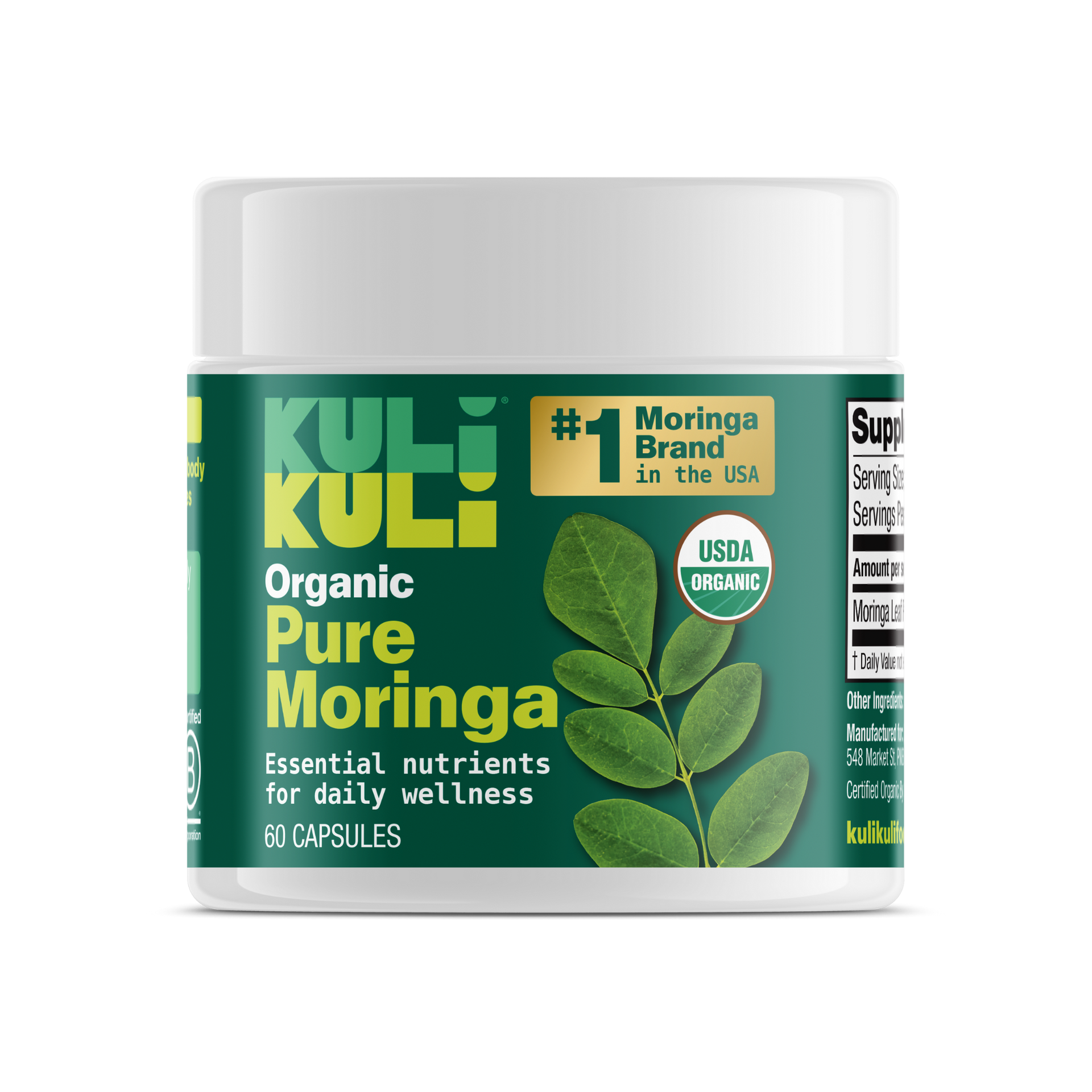 Organic Pure Moringa Powder Capsules
