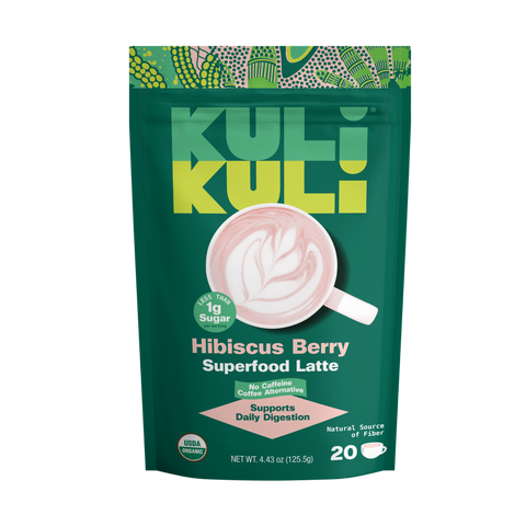 Hibiscus Berry Superfood Latte for Daily Digestion and Gut Health