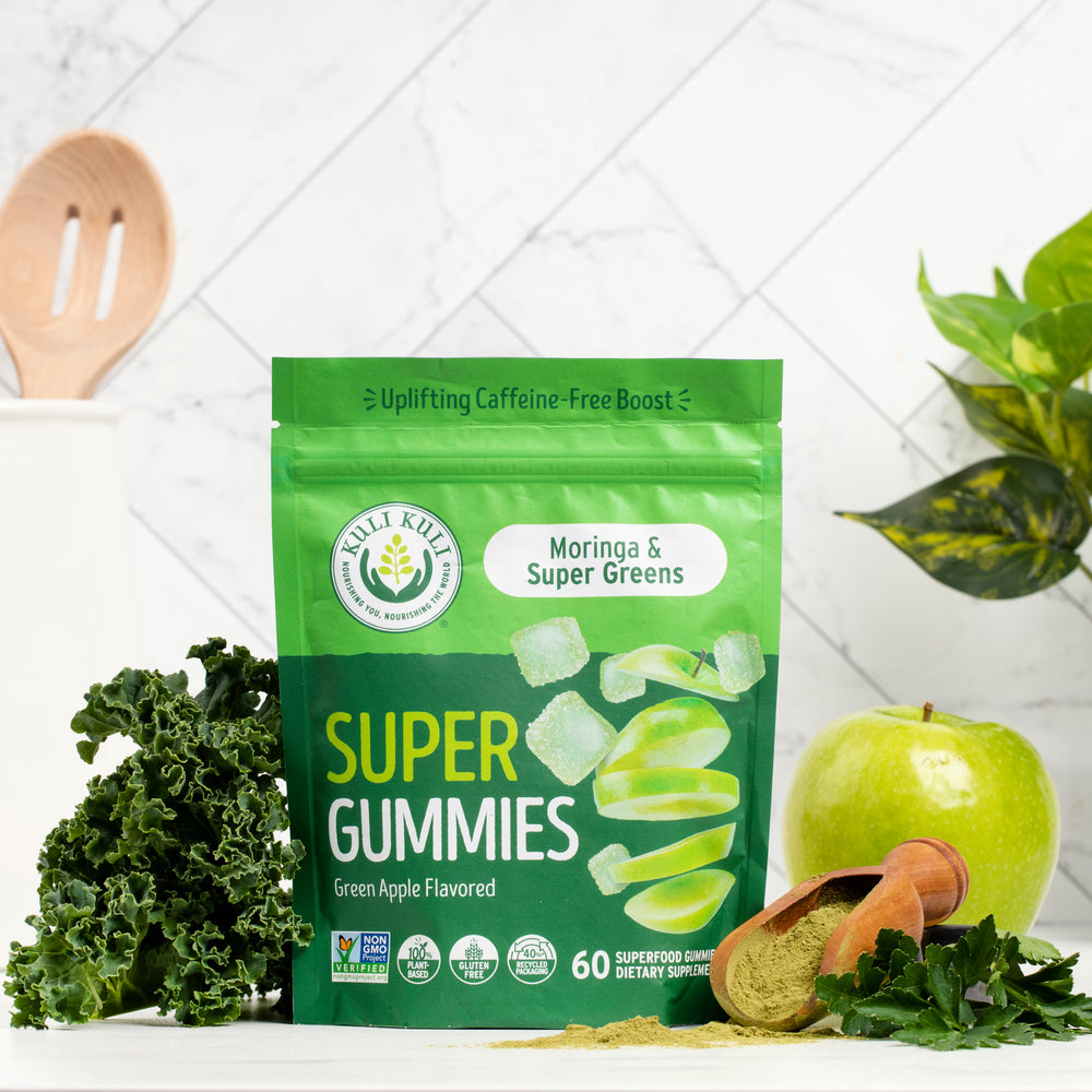 
            
                Load image into Gallery viewer, Moringa &amp;amp; Leafy Green SuperGummies - Green Apple Flavor
            
        